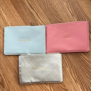 Chic Trio Clutch Set in Pink, Blue, and Silver